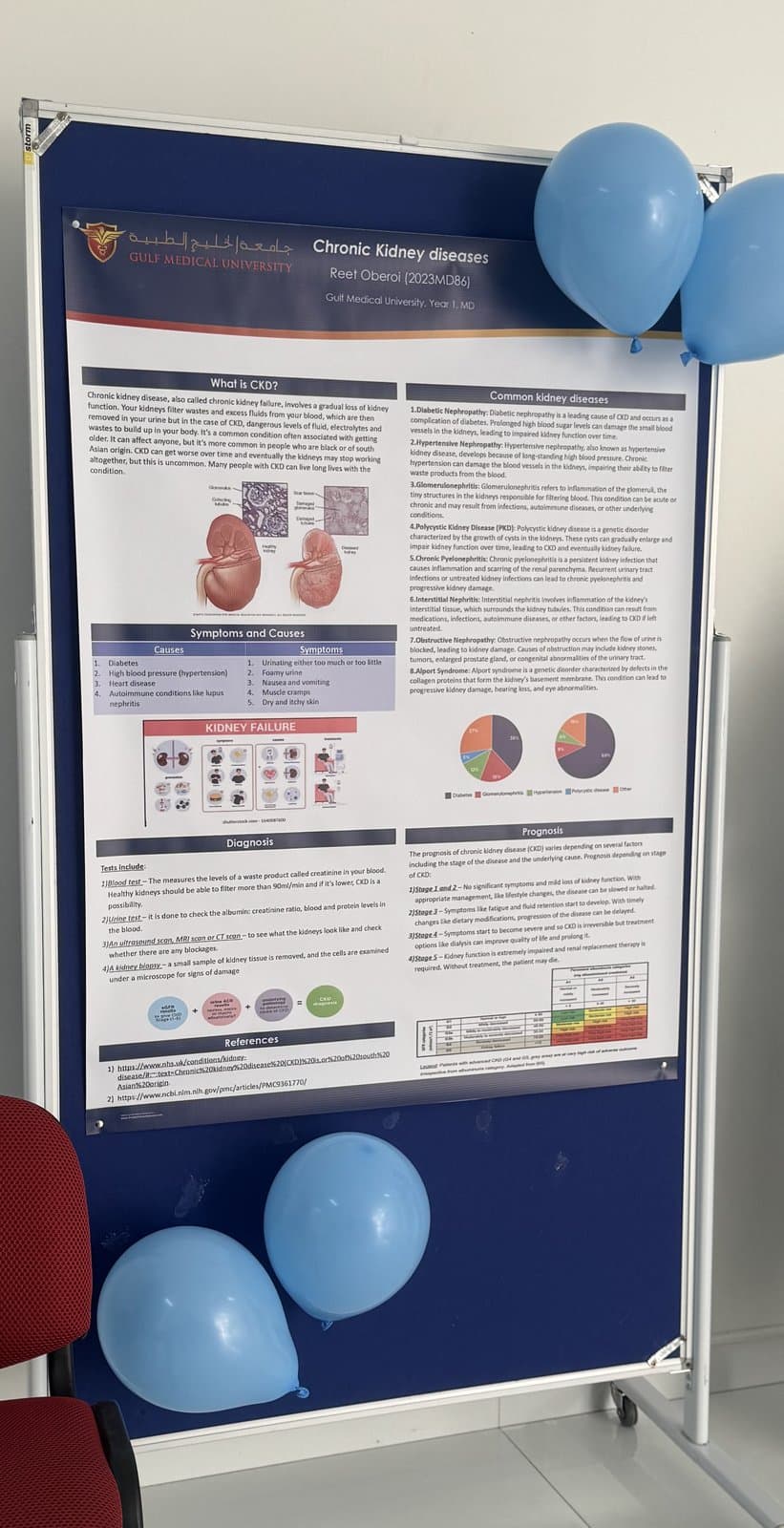 Kidney health education poster displayed for World Kidney Day at Gulf Medical University