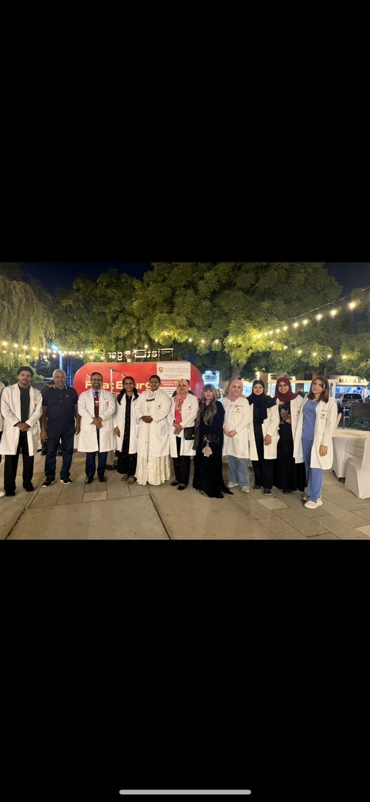 Health promotion team at the non-communicable disease screening booth during Ajman Entrepreneurship Week