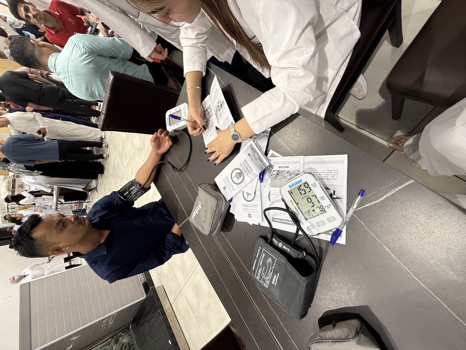 Blood pressure screening during World Health Day 2025 at Gulf Medical University